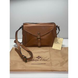 Patricia Nash Avellino Hazelnut Leather Crossbody Waxed Vegetable Tan NWT